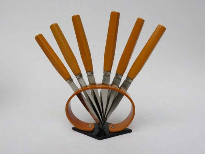 art deco bakelite fruit knife set set of 6 1