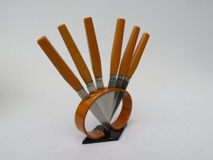 art deco bakelite fruit knife set set of 6 3