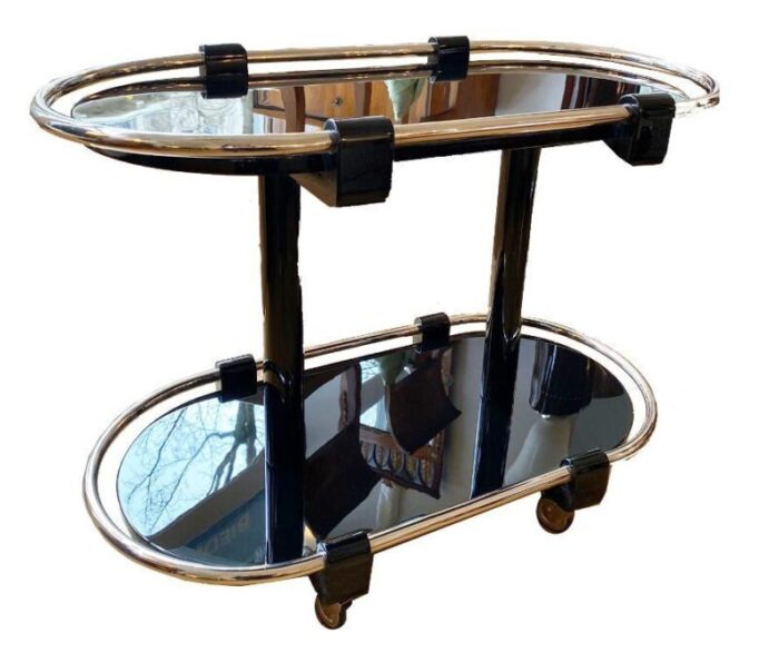 art deco bar cart in black 1074