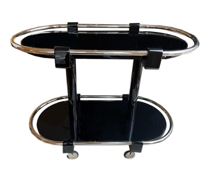 art deco bar cart in black 3871