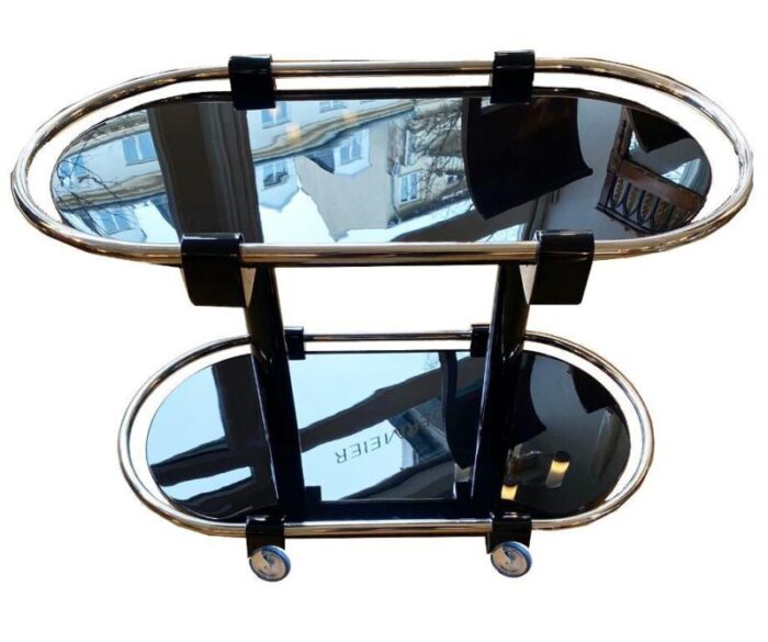 art deco bar cart in black 9168