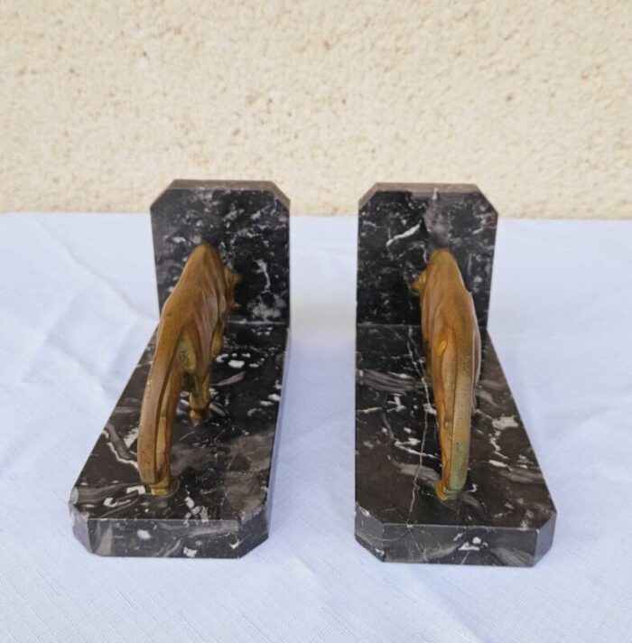 art deco bronze bookends set of 2 12