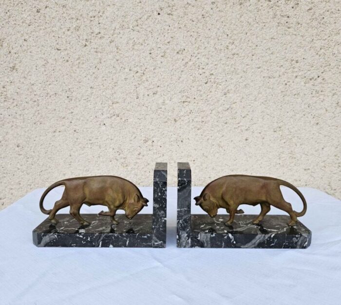 art deco bronze bookends set of 2 3