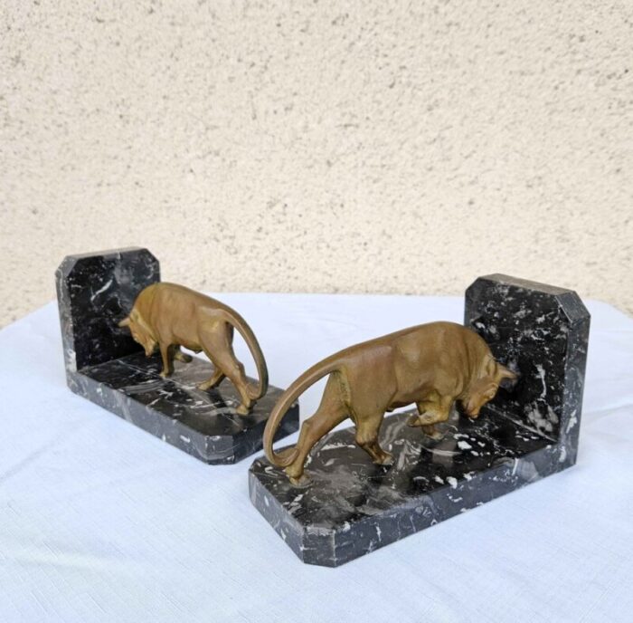 art deco bronze bookends set of 2 7