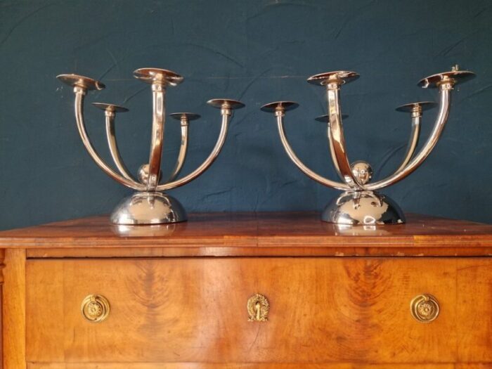 art deco candlesticks 1930 set of 2 1