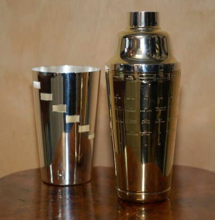 art deco chrome gilt cocktail shaker from napier usa 1930s 15