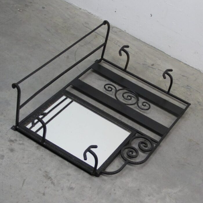 art deco iron rack with mirror from percero 1920s 4