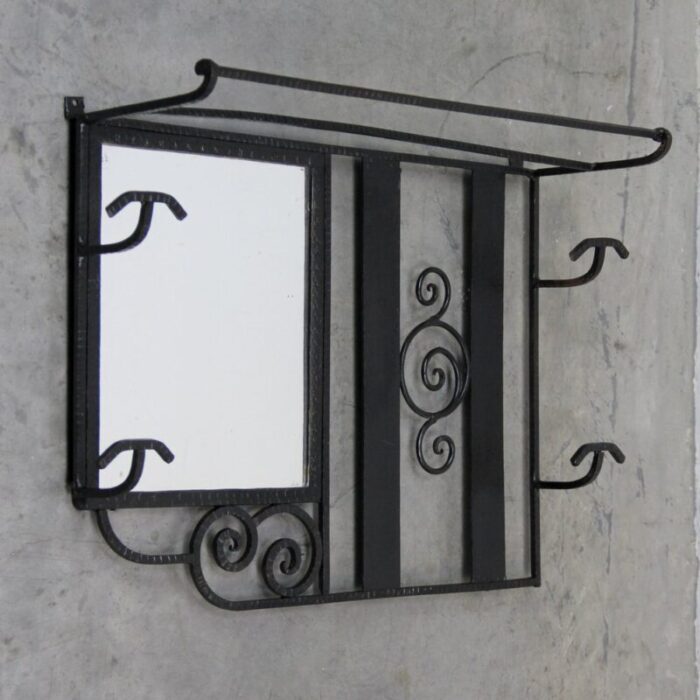 art deco iron rack with mirror from percero 1920s 5