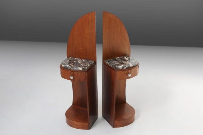 art deco nightstands with marble tops france 1930s set of 2 9068