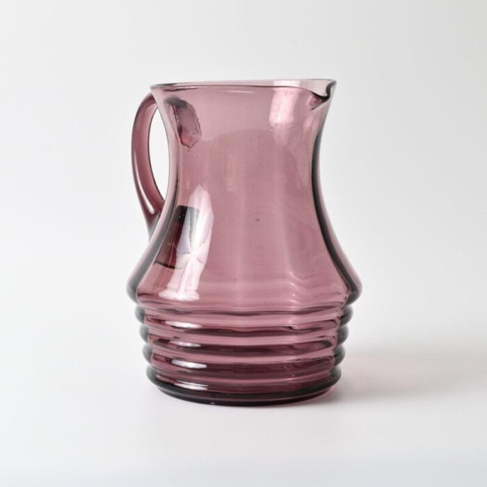 art deco optic glass jug from doyen 1930s 5