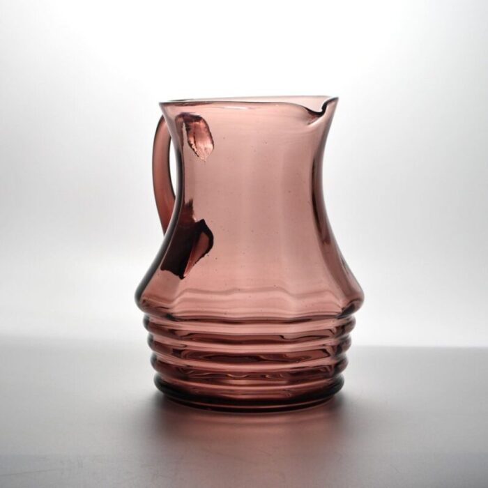 art deco optic glass jug from doyen 1930s 6