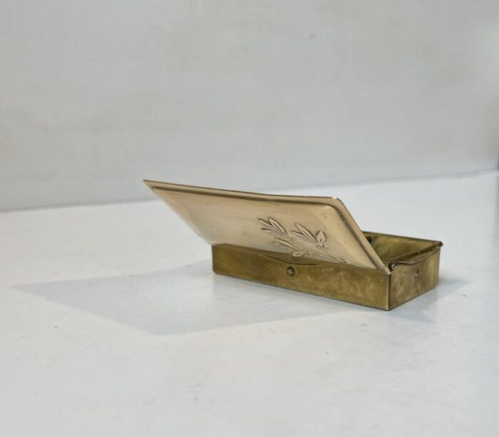 art deco pill box in brass 1930s 2