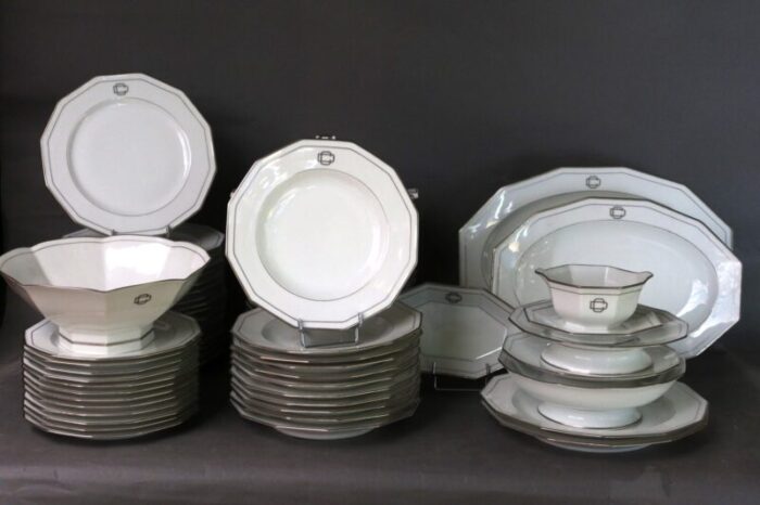 art deco porcelain dinner service set of 66 1