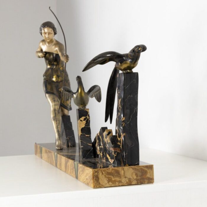 art deco sculpture in marble and bronze from uriano france 3