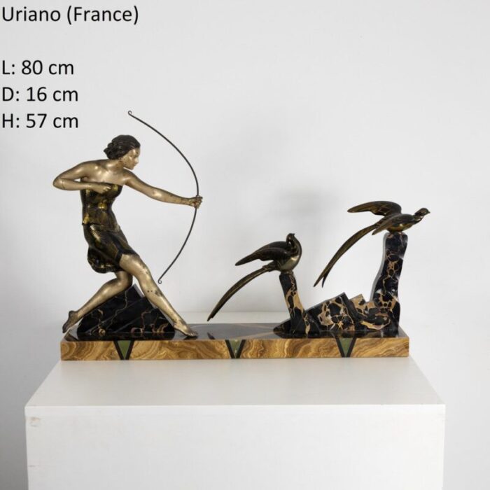 art deco sculpture in marble and bronze from uriano france 6