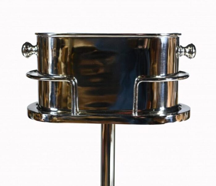 art deco silver plate champagne cooler wine stand 3