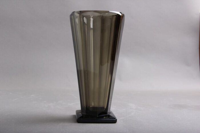 art deco smoked glass vase 1910s 1