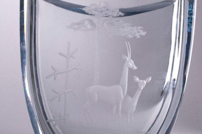 art deco swedish art crystal vase from stroembergshyttan 1930s 3