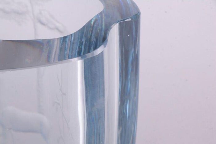 art deco swedish art crystal vase from stroembergshyttan 1930s 9