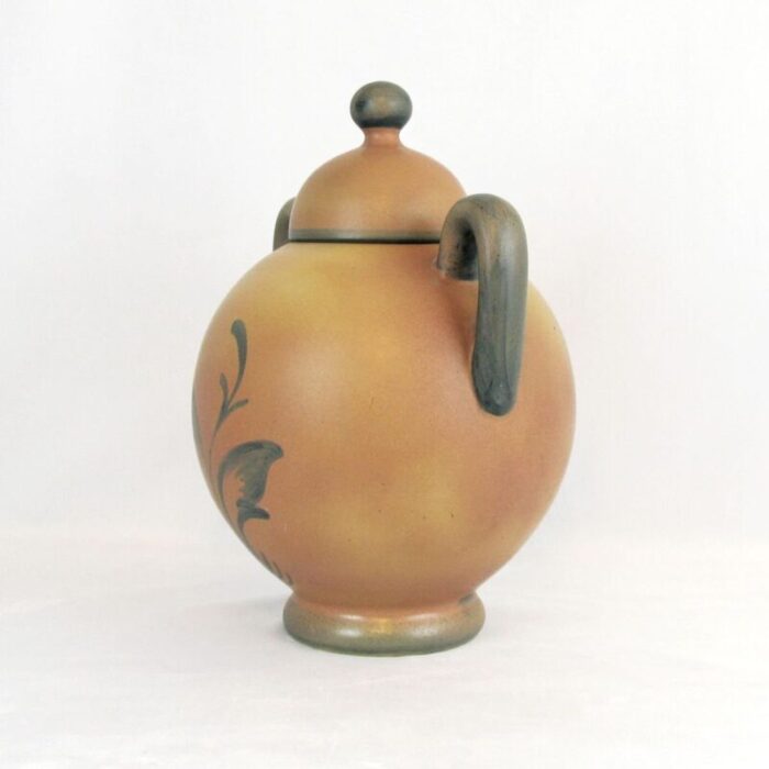 art deco swedish ceramic urn with lid by ake holm 1920s 5