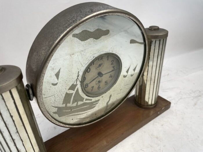 art deco veglia mirror clock 1930s 9633