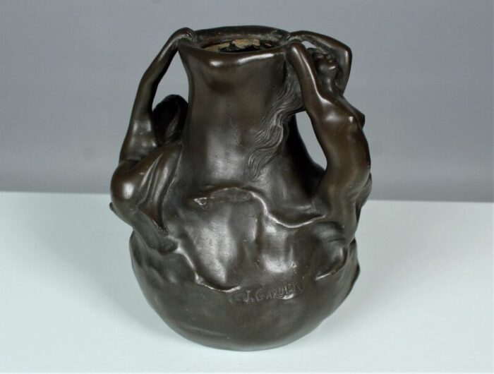 art nouveau figural tin 1900 nudes vase in pewter by j garnier 1890s 10