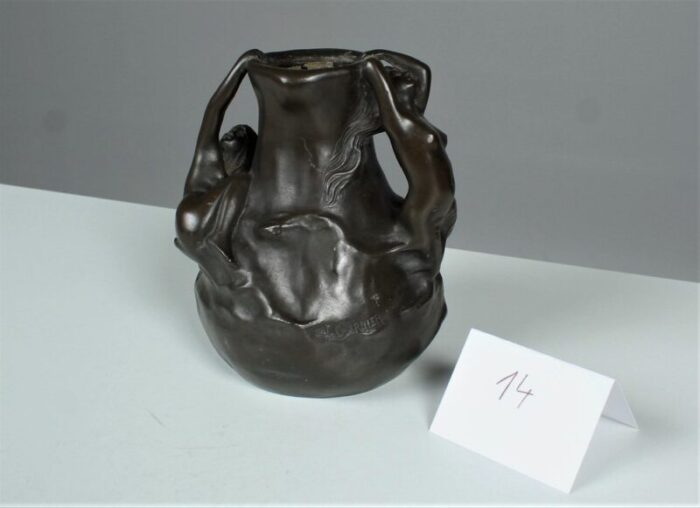 art nouveau figural tin 1900 nudes vase in pewter by j garnier 1890s 11