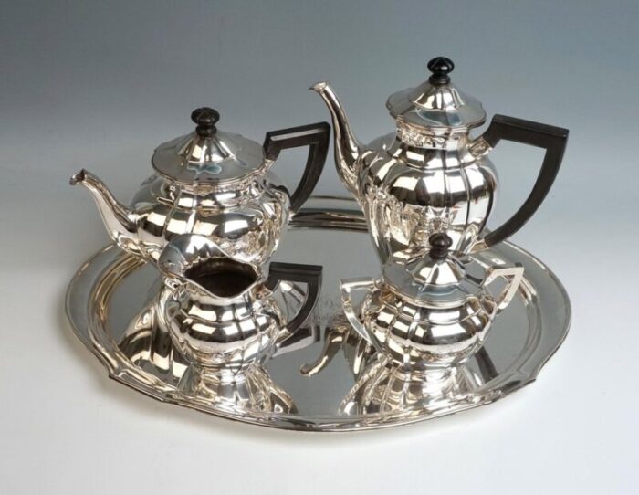 art nouveau german silver 5 piece coffee tea set by weinranck schmidt hanau 1890s set of 5 2