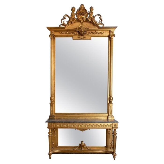 art nouveau pier mirror with console table 1