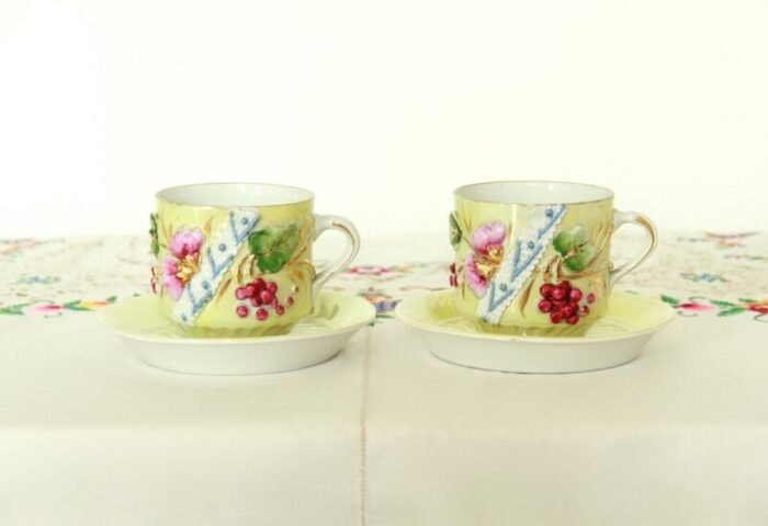 art nouveau porcelain cups by richard ginori italy 1930s set of 4 1