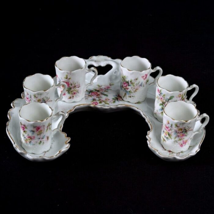 art nouveau sevres porcelain mocha service set of 7 12