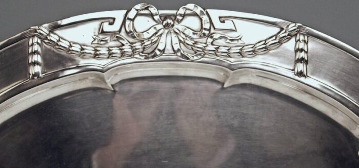 art nouveau silver 800 serving platter by h suedfeld austria 1890s 2