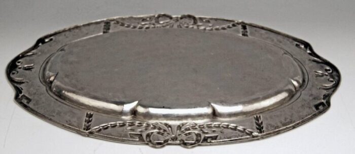 art nouveau silver 800 serving platter by h suedfeld austria 1890s 5