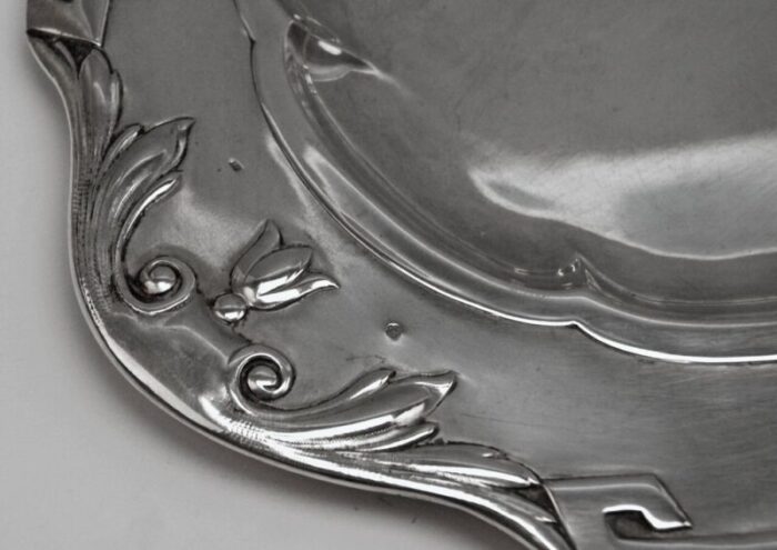 art nouveau silver 800 serving platter by h suedfeld austria 1890s 6