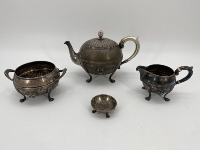 art nouveau tea service in 800 silver by vincenz carl dub 1890s set of 4 1