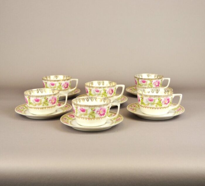 austrian tea set 1890s set of 6 1