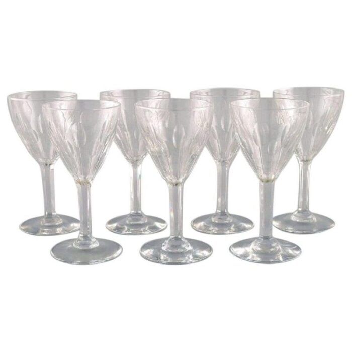 baccarat white wine glasses in clear mouth blown crystal glass france set of 7 1