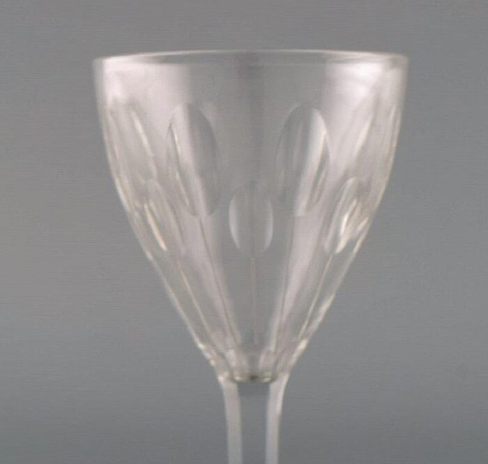 baccarat white wine glasses in clear mouth blown crystal glass france set of 7 4 scaled