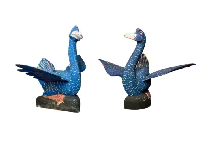 balinese carved and painted ducks from john volks estate a pair 0099