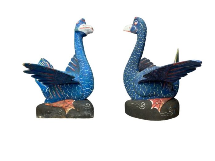 balinese carved and painted ducks from john volks estate a pair 0860