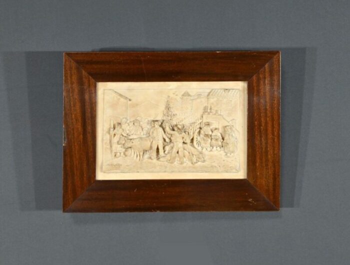 bas relief painting in petrified limestone by c f becker late 19th century 1