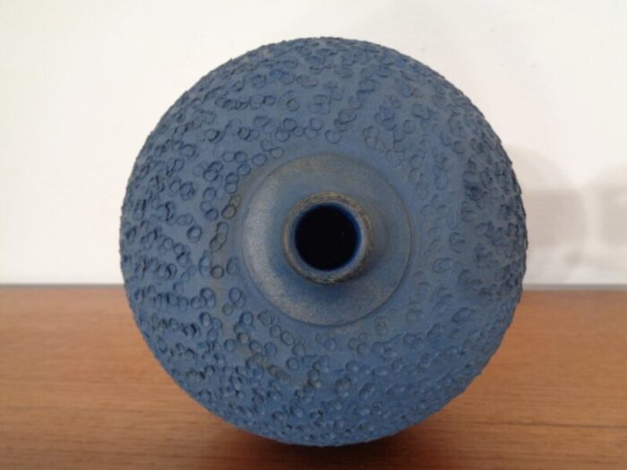 bauhaus blue studio ceramic vase by heiner hans koerting 1940s 6