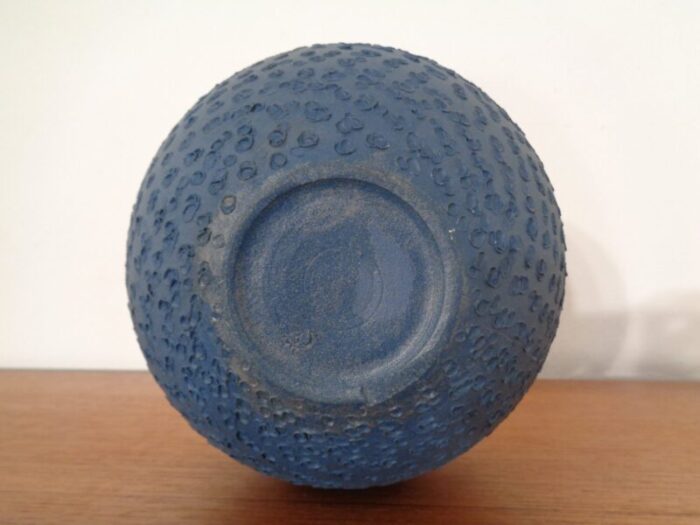 bauhaus blue studio ceramic vase by heiner hans koerting 1940s 8