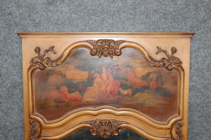 beautiful paint decorated french louis xv style trumeau mirror 6598