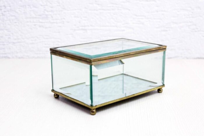 beveled glass jewelry box 1950s 1