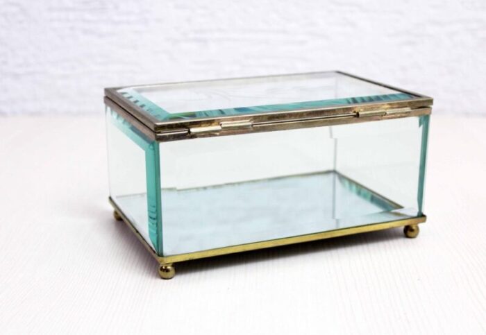 beveled glass jewelry box 1950s 6