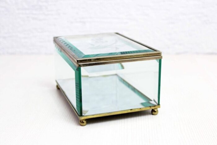 beveled glass jewelry box 1950s 9