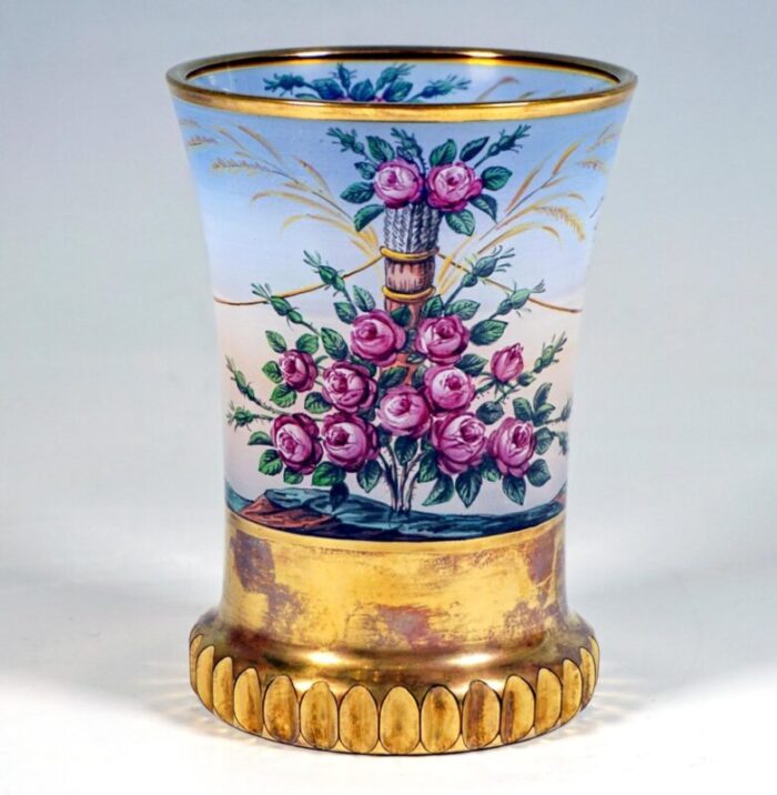 biedermeier glass cupids on a rope cup from anton kothgasser vienna 1825s 4