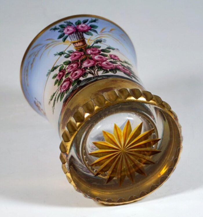 biedermeier glass cupids on a rope cup from anton kothgasser vienna 1825s 6