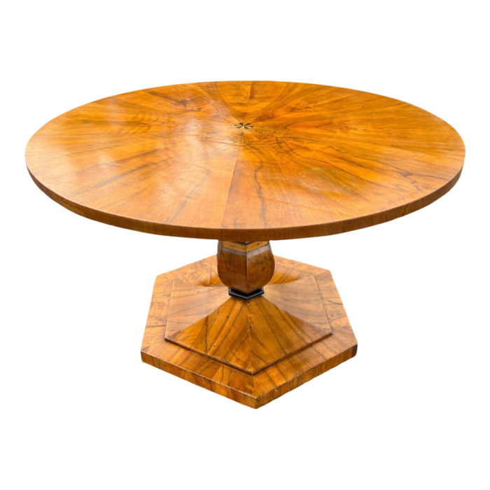 biedermeier walnut center table 6860